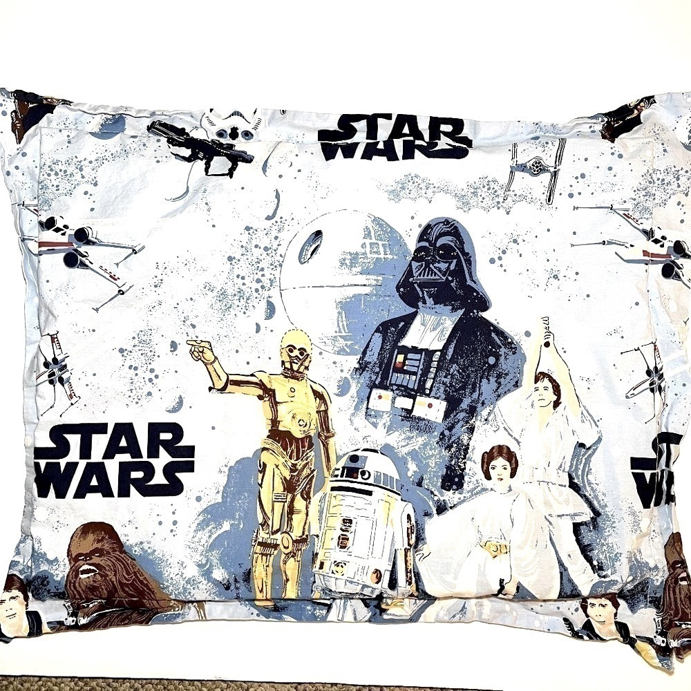 POTTERY BARN KIDS Star Wars Blue Pillowcase Pillow Case Sham